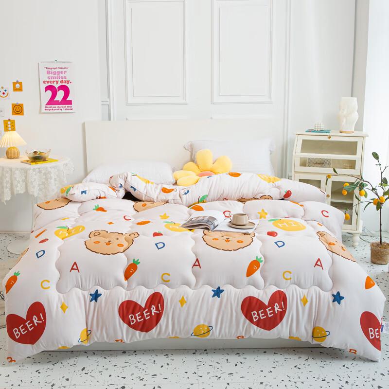 

Soft Velvet Winter Quilt with Cute Bear Print