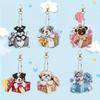 6Pcs/Set DIY Diamond Painting Keychain - Animal and Dog Patterns, DIY Decorations, Diamond Kit Craft Supplies