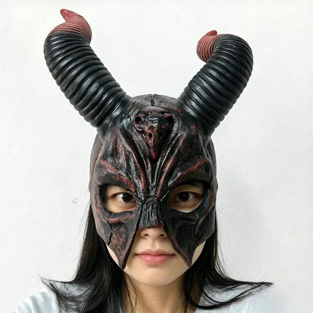 Halloween scary bull head latex mask