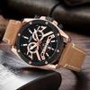 Megir Official Quartz Men Watches Fashion Genuine Leather Chronograph Military Watch Clock Men Relogio Masculino Erkek Kol Saati