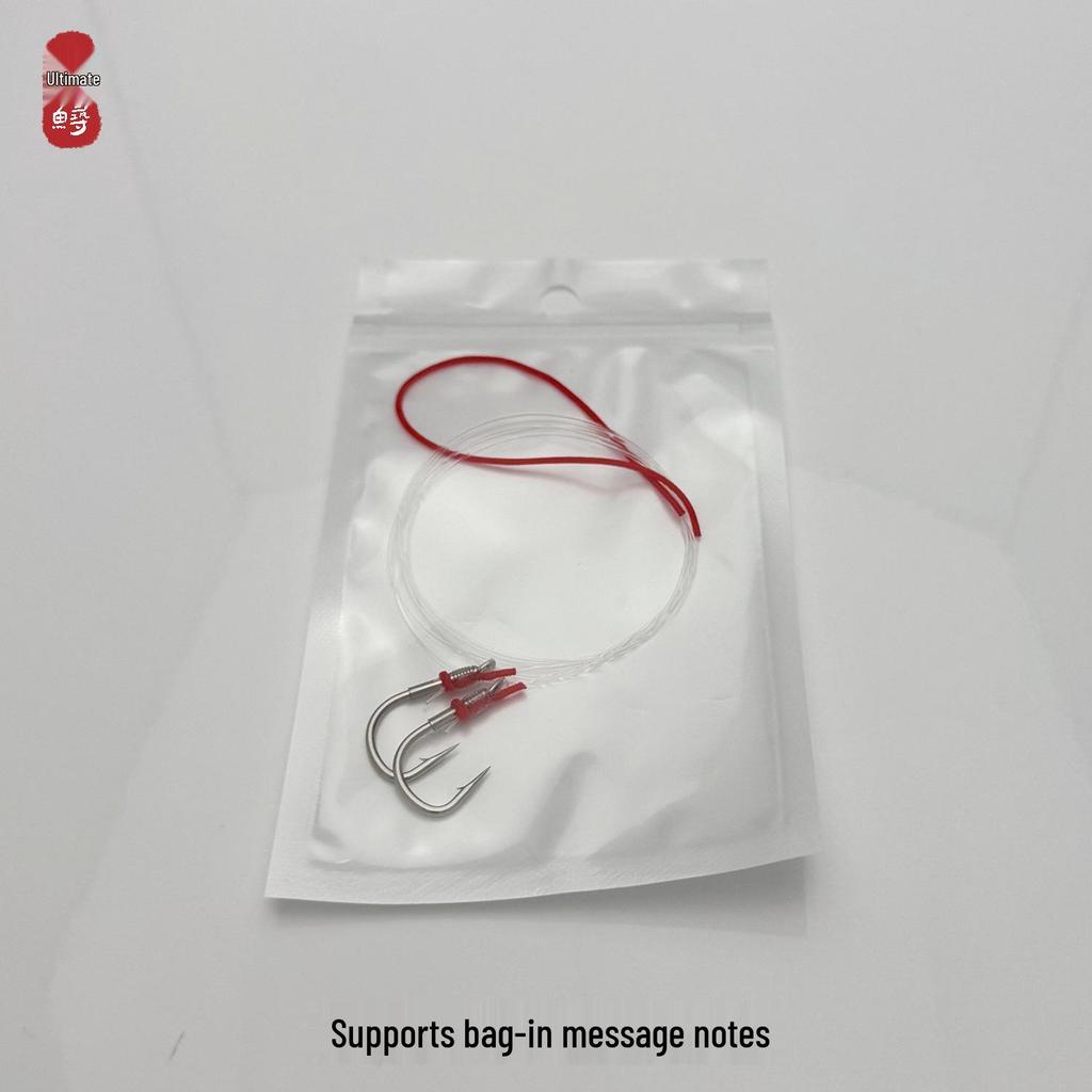 Kanto King Bluefish Beads: Hand-Reinforced Double Hook Leader for Black Pits Anchor Fishing