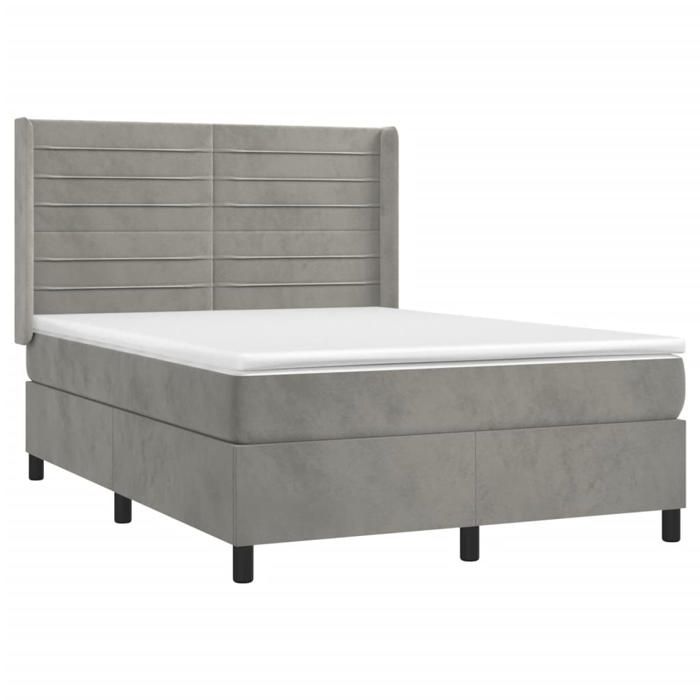 Maison Exclusive - Rete a doghe per letto e materasso Grigio chiaro 140x200cm Velluto