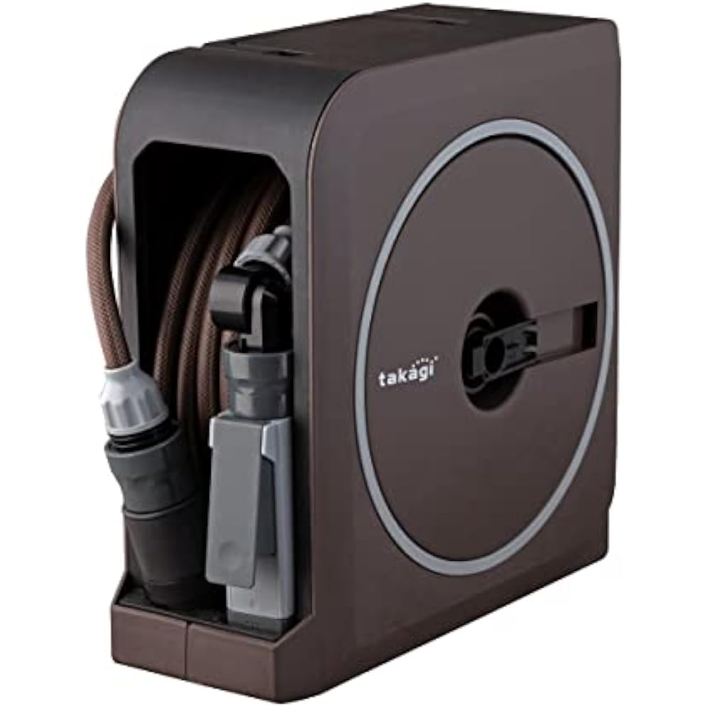 Takagi (Takagi) Hose Hose Reel NANO NEXT 15m (BR) Brown Stylish RM1215BR