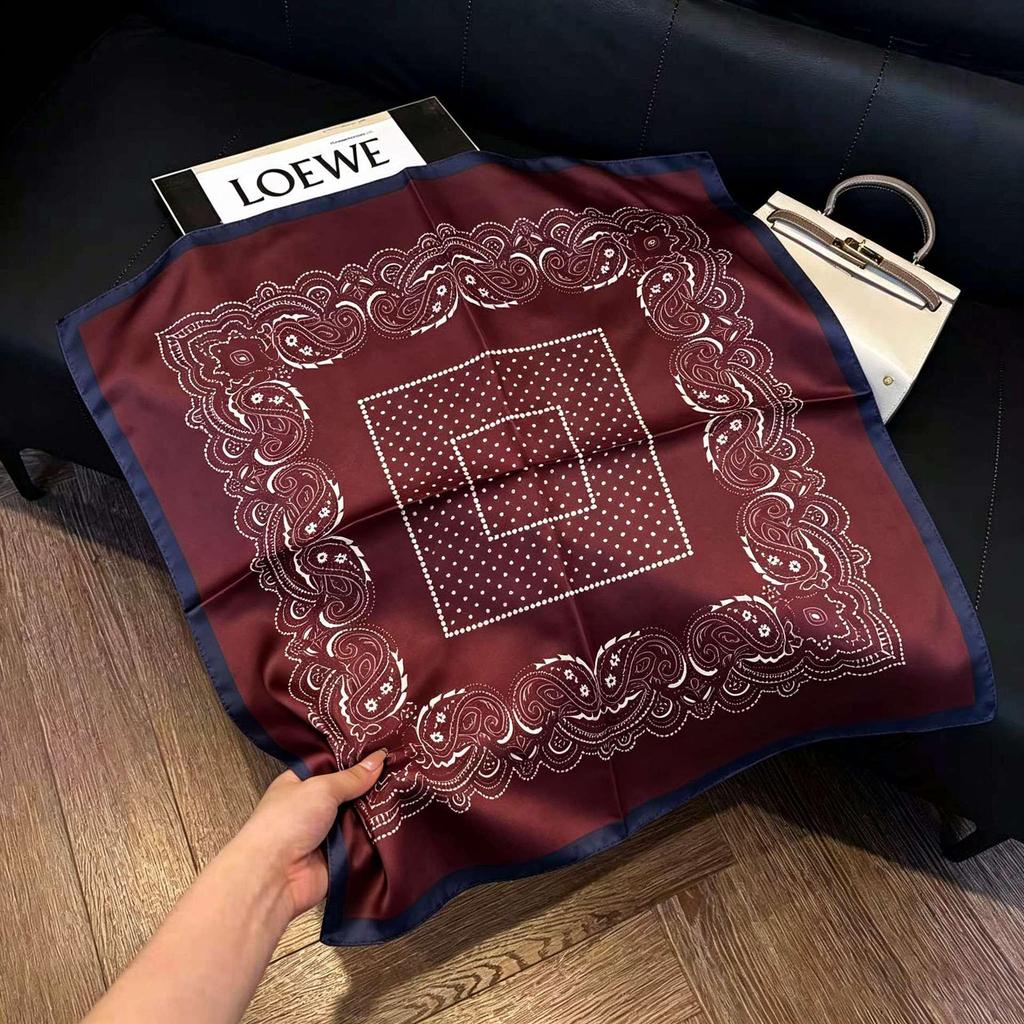 Elegant Silk-Style Square Scarf: Fashionable, Professional Decorative Shawl for Women