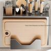 Knife Holder Rack Kitchen Wall-mounted Multi-functional Kitchen Knife Chopstick Barrel Knife Holder Integrate Storage