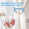 Magnetic Curtain Tiebacks Pearl Ball Elegant Woven Rope Curtain Holdbacks Magnet Drapery Tie Back Clips Curtain Holder for Living Room Bedroom Home