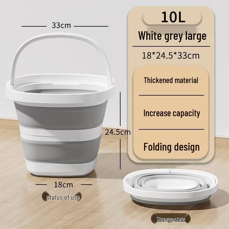 Portable Folding Bucket for Dorm, Camping, or Foot Bath - Large, Thickened Design