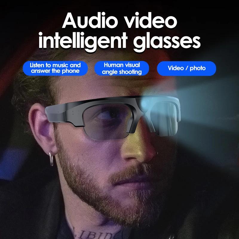 Multifunkciós Bluetooth Smart Glasses kamera, 2k fotó videó rögzítés, zene/hívás/sport/utazás/vezetés/üzleti napszemüveg
