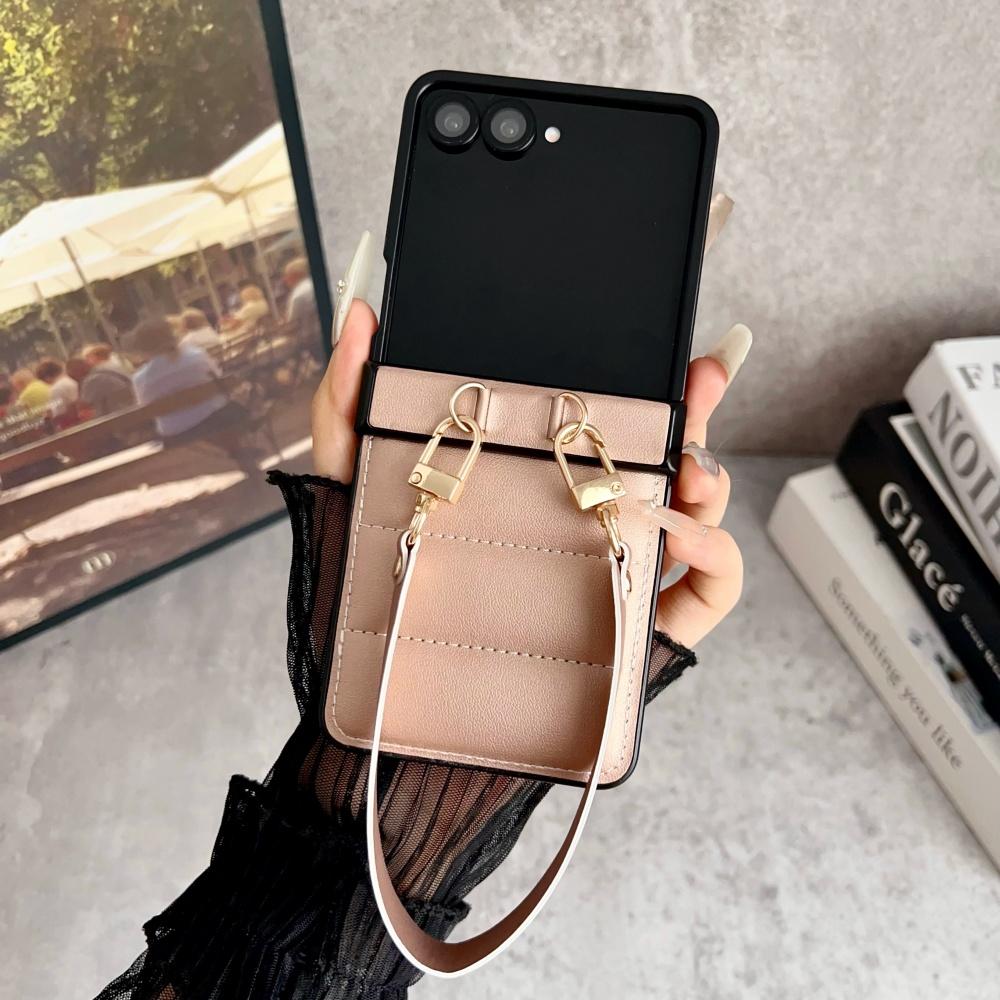 

for Samsung flip7 Fashion Down Jacket Wrist Strap Case for Samsung Galaxy Z Flip 7 6 5 4 3 ZFlip Short Lanyard Shockproof Cover Galaxy Z Flip3 5G