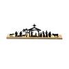 Nativity sets made of metal, birth, small figures, sculptures with wooden base,