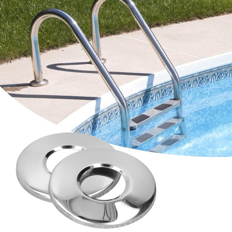 2 Pezzi Piastra di Copertura Scutcheon per Scala da Piscina Per Tubo Scala da 4,2 cm Parti di Ricambio per Corrimano Piscina