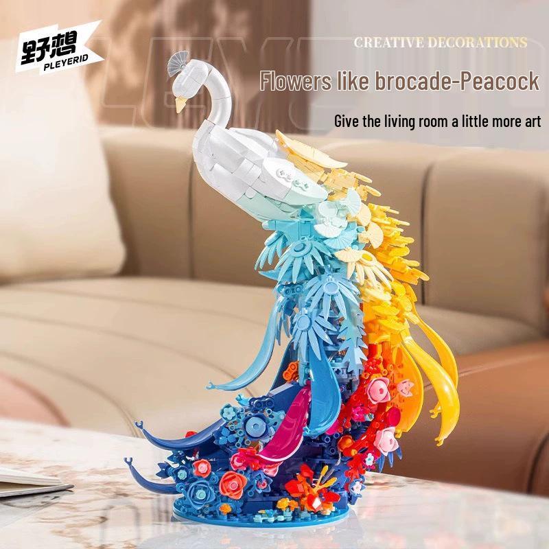 

Wild Imagination P8161 Blooming Peacock Swan Toy - Compatible with Lego for Qixi Valentine s Day