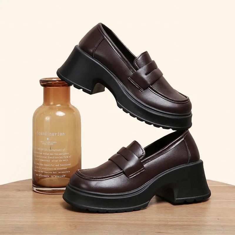 Women's Loafers Spring British Style Slip On Platform Mary Jane Shoes Woman Japanese Jk Uniform Lolita Shoes Women