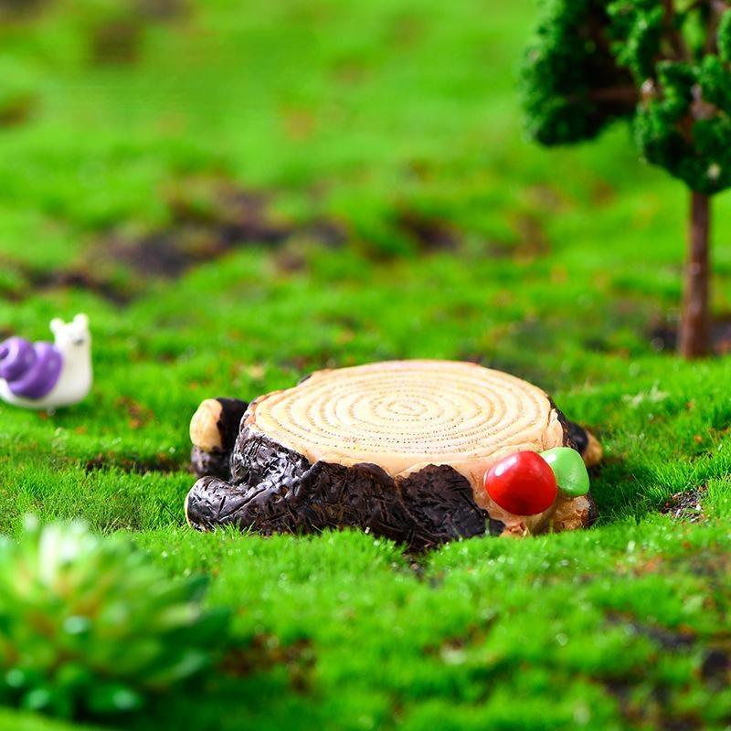 1 Piece of Resin Handicraft Stump Micro Landscape Small Ornament Landscape Bonsai Gardening Accessories Home Decoration