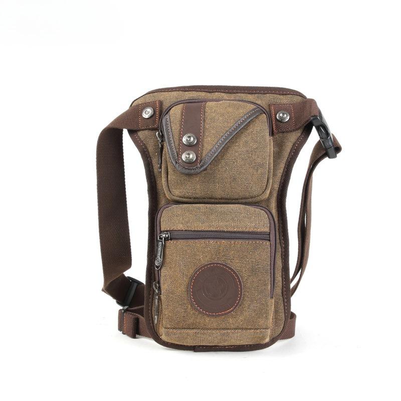 Płócienna męska saszetka biodrowa producenta odporna na zużycie torba na nogę torba na ramię listonoszka męska w stylu retro europejskim i amerykańskim wszechstronna retro moda