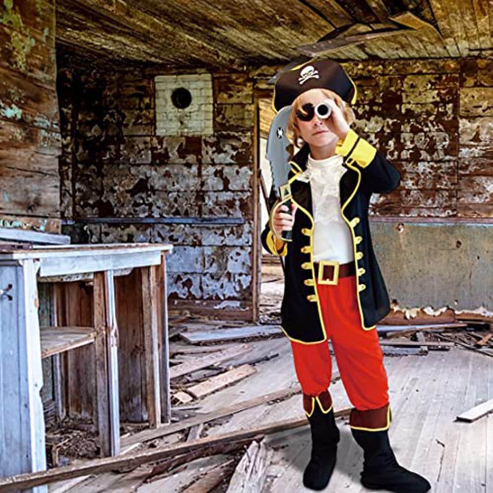 Formemory Pirate Cosplay Costume for Caribbean Pirate Halloween Costume Pirates of the Caribbean Party Halloween Costume Kids, Set, (XL)