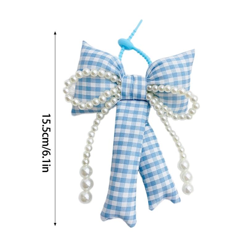Bows Keychains for Women Cute Bowknot Beaded Keyring Charm Aesthetic Phone Chain Accessories Key Chain for Car Key