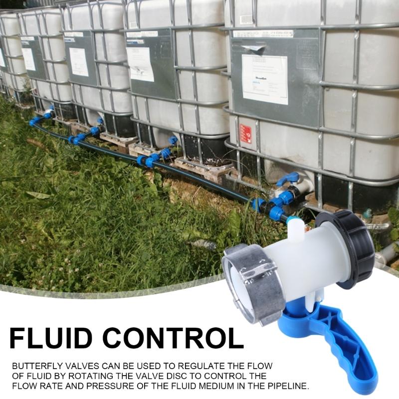 1000L IBC Tanks Container Outlet Control Valves DN40 62mm Coarse Thread IBC Water Tanks Butterfly Valves Switches Enduring