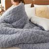 WTEMPO Foldable Lamb Fleece Quilts Warm Double-sided Plush Thick Winter Blankets Solid Home Bed & School Student Dormitory Double and Single Mattress
