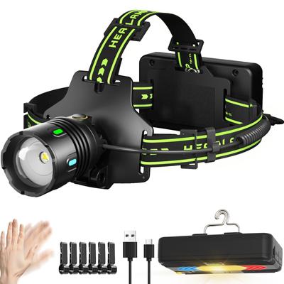 Headlight New Detachable Mobile Powerful 3000000 Lumens High Brightness USB Rechargeable LED Light Brightness Headlamp 11 Lighting Modes Rear
