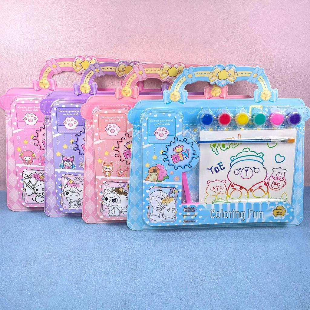 Kids' Cute Colorful Acrylic Paint Set with Easel - Fun DIY Art Gift