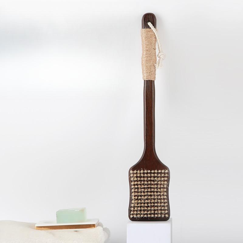 

Long Handle Bath Brush Boar Bristle Soft Horse Hair Body Brush Dry Brush Exfoliating Back Scrubber for Shower Skin Care