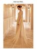 2025 Chic Beige Chiffon Summer Dress: Morning Robe Style, Perfect for Vacation or Wedding Photos (F912)