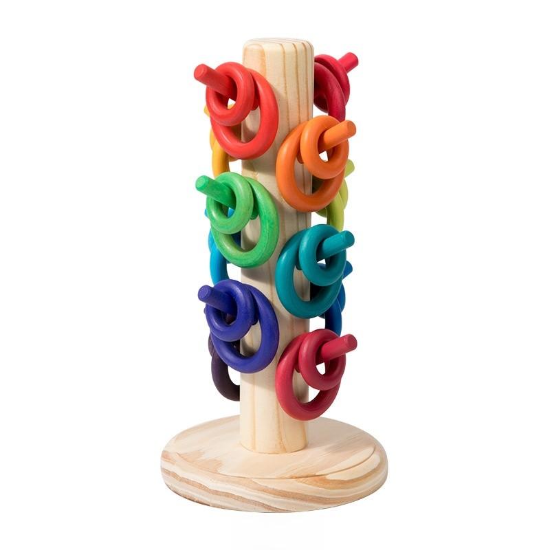 

Wooden Rainbow Tree Sorting Toy For Kids Learning Handeye Coordination Educational Gift Rainbow