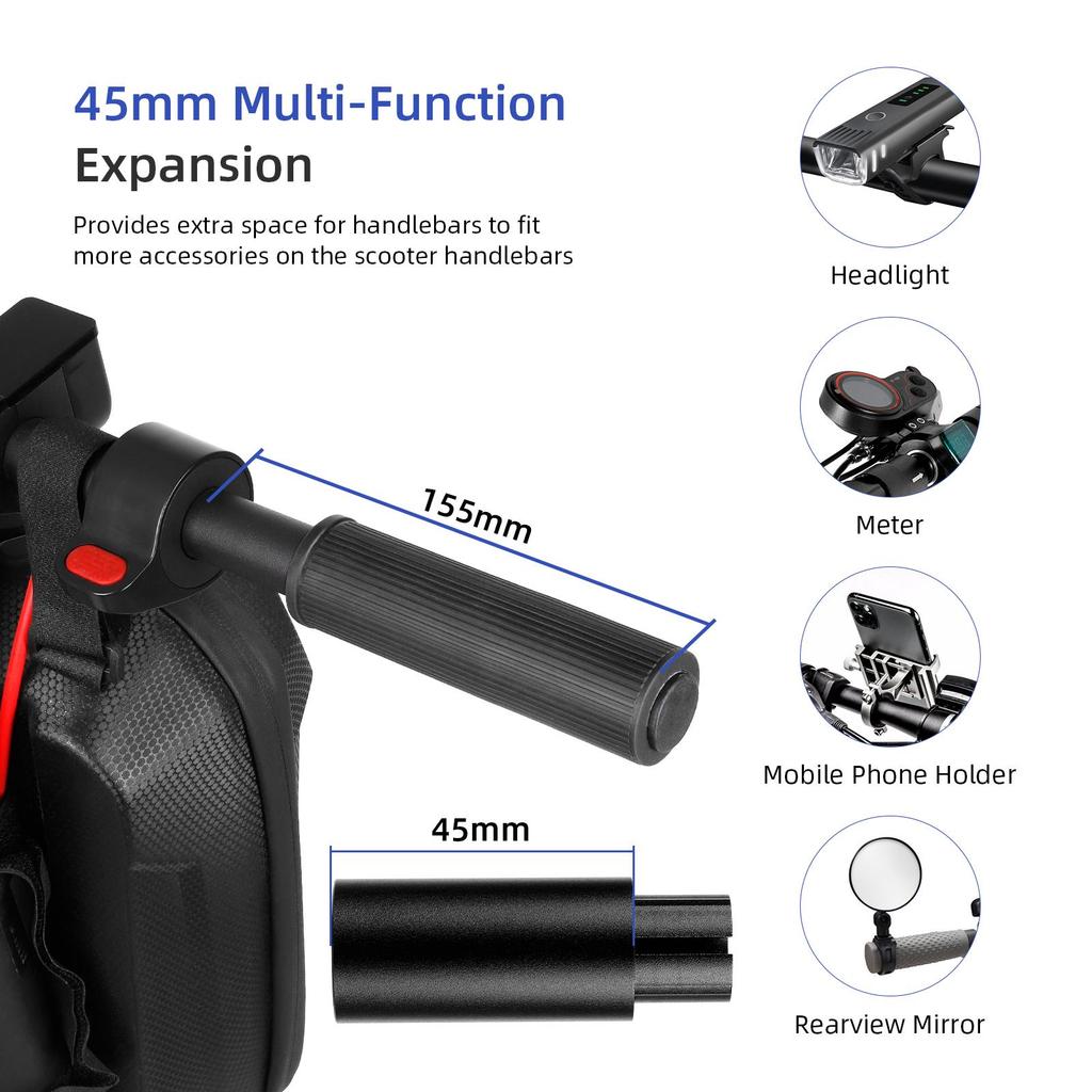 Black Ulip silicone handlebar extender kit without light for xiaomi and Ninebot ES series scooters