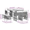 9 Piece Outdoor Dining Set with Cushions Black Poly Rattan