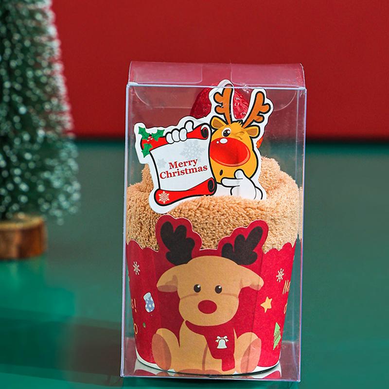 

Рождество Рождество Подарок Принадлежности для ванной комнаты Носовой платок Удобная Рождественская атмосфера Милое полотенце Кухня 30x30 см коричневый