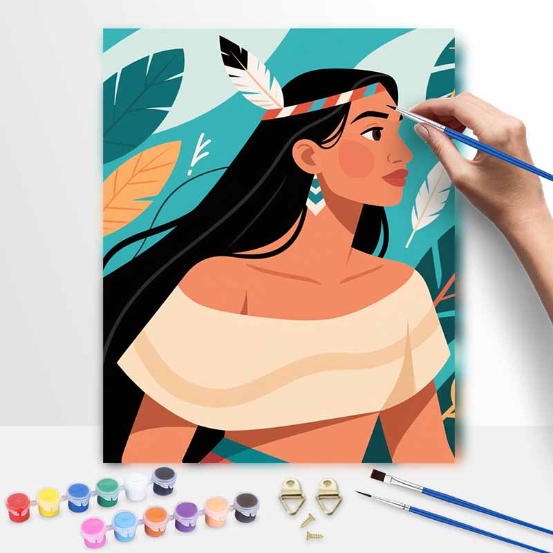 Disney Pocahontas Native American Tribal Girl Paint by Numbers Painting Art Kit Home Decor Gift