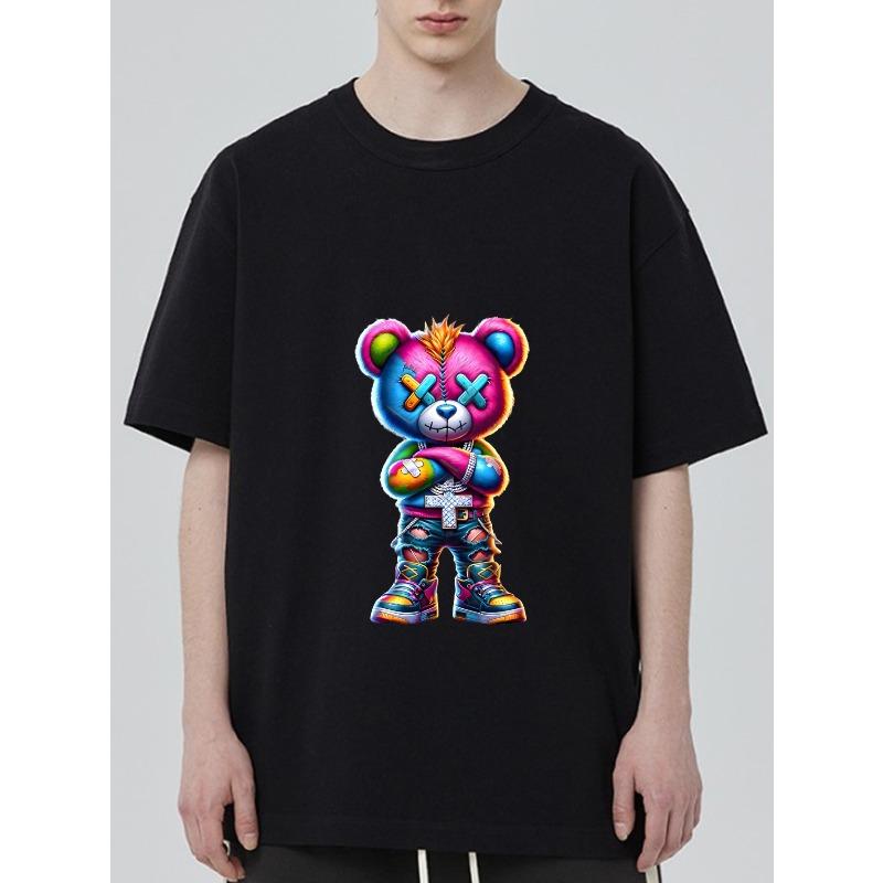 

Unisex Oversized T Shirt Black Kaws Bear Graffiti Print Streetwear Fashion Casual Wear for Men and Women Artistic Design Trendy Outfit Statement Piece XXXXL чёрный