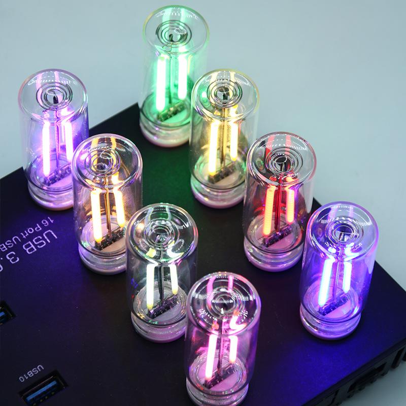 Car USB Night Light Touch control Dimmable LED Filament Lamp USB Plug and Play Decorative Atmosphere Light for Car Bedroom