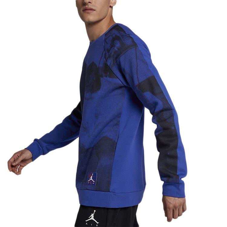 Jordan Sweatshirts Men's Blue Crew Neck Moderate Regular BQ1384-423