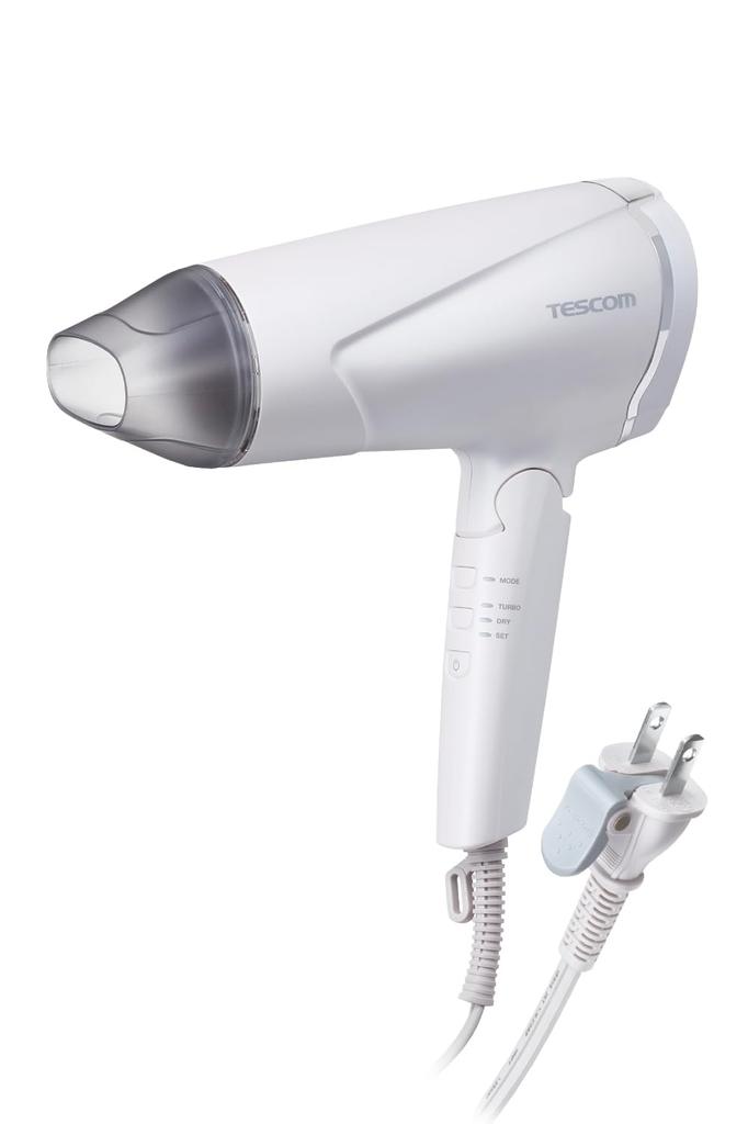 Tescom Hair Dryer Protect Ion Folding Large Air Volume Quick Drying Cold Hot Air Easy Plug TD670A-W