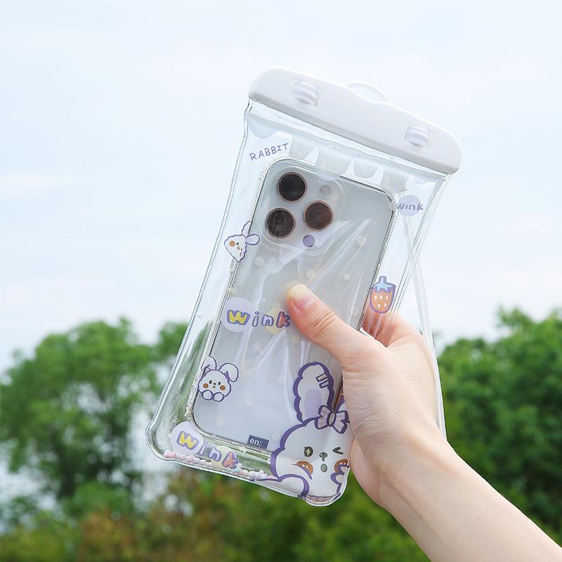 Cartoon Full View Waterproof Case For Phone Underwater Snow Rainforest Transparent Dry Bag Swimming Pouch Big Mobile Phone Cover