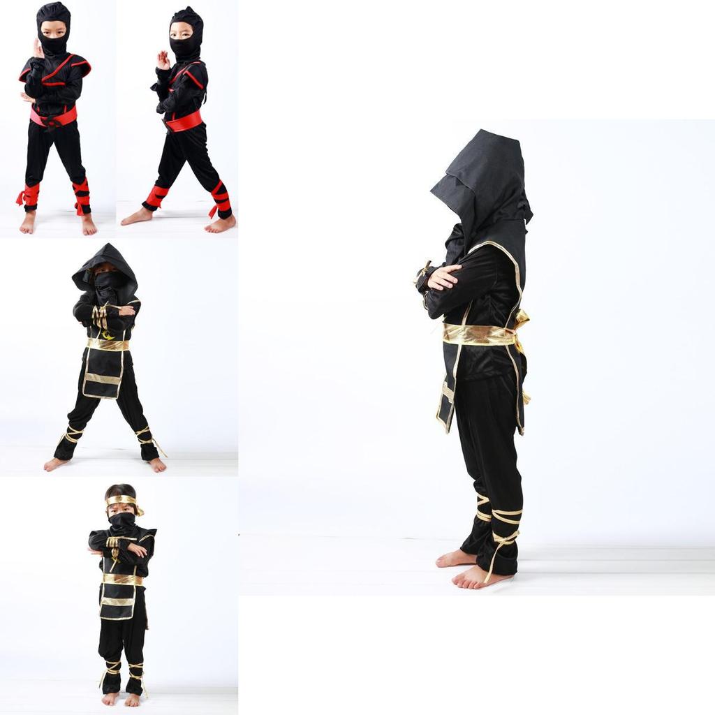 Stunning Boys Kids Ninja Assassin Samurai Warrior Fancy Dress Costume For Halloween