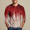 Men's Halloween Print Raglan Dralan Three-quarter Sleeve Casual Top