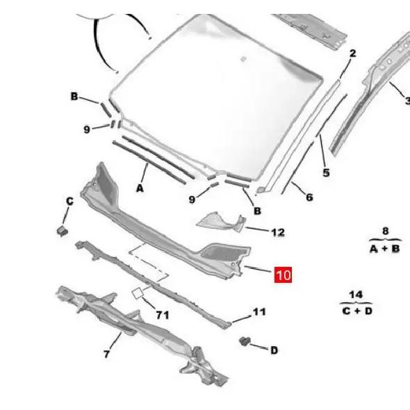 Hannalos 8251V3 Original New For Citroen C4 Front Cover Cover Air Grille Rainboard Windshield Lower Decorative Strip Water Board