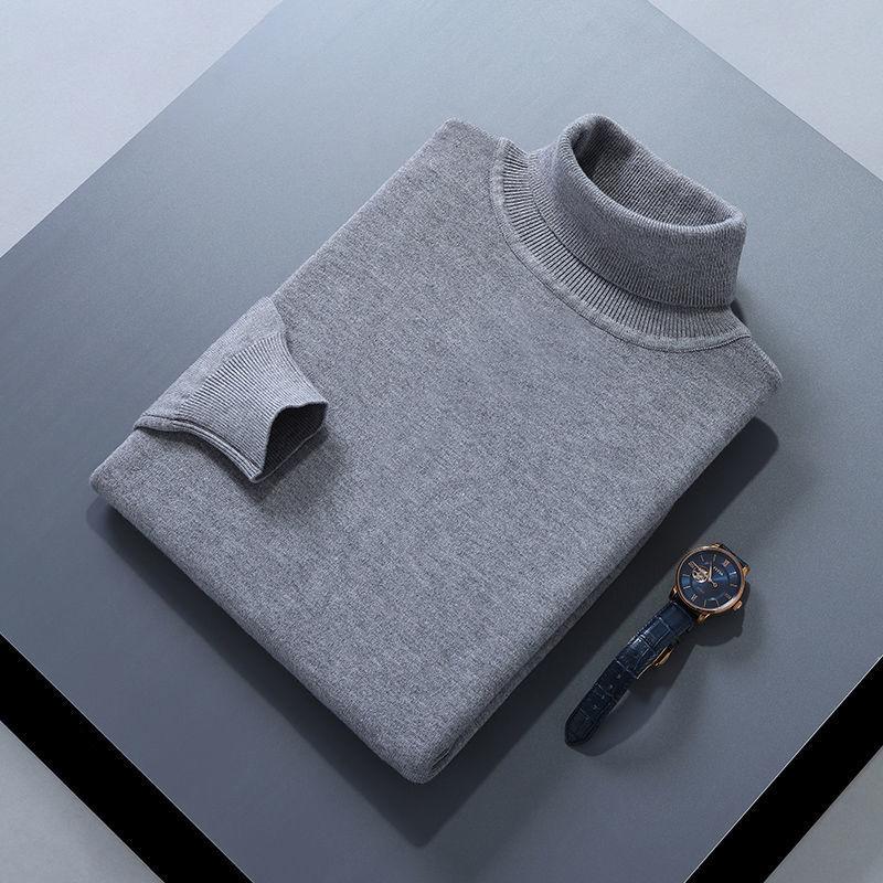 Spring And Autumn Winter Men'S High Collar Sweater Warm High End Woolen Sweater Fashion Knitted Hoodie