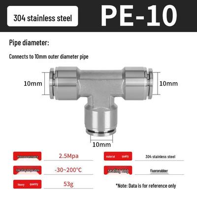 Jun Ding Ying 304 Stainless Steel Pneumatic Quick Connector