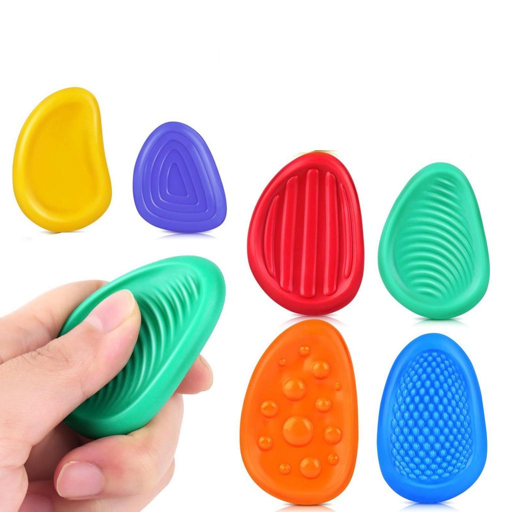 Sensory Toy For Kids, Stress Relief Toy For Adults, Soft Silicone Textured Worry Stone
