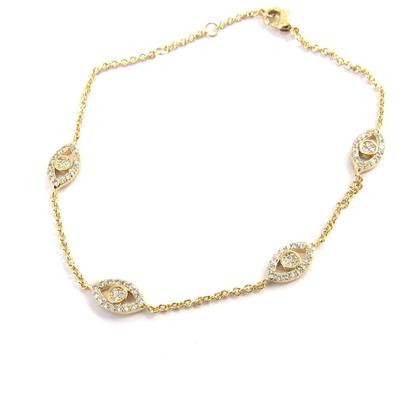 [M6234] - Armband vergoldet 'Auge der Fatima'