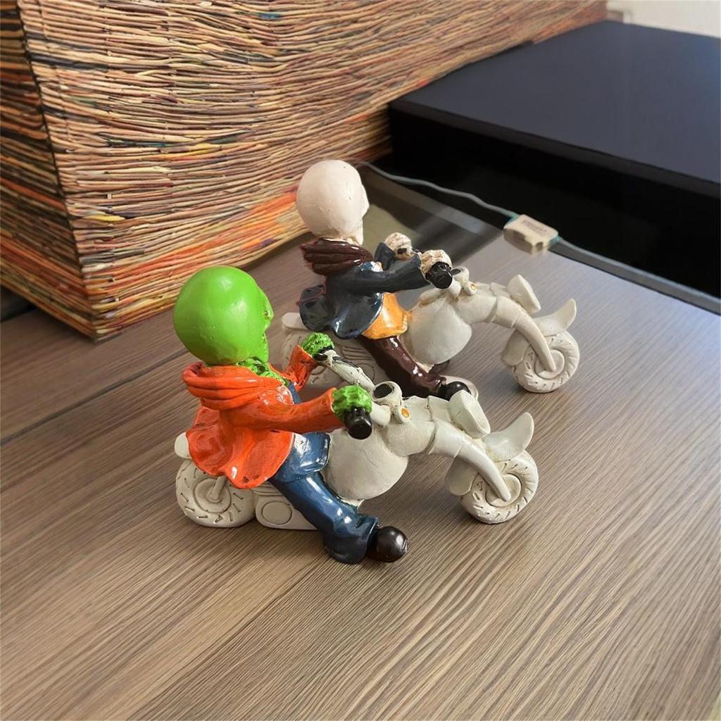 Halloween Creative Motorcycle Riders, Statues, Resin Home Furnishings, Courtyard Crafts