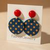 New Vintage Color Blocking Y2k Dopamine Fashion Polka Dot Drop Geometric Earrings for Women Sweet Acrylic Jewelry Accessories