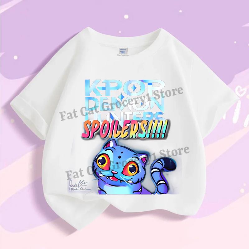 Kpop Tričko Lovce démonů Dětské Roztomilé Rumi Mira Zoey Trička Dívky Chlapci Léto Krátký rukáv Dětské Volnočasové Topy Bavlněné Oblečení Dárek