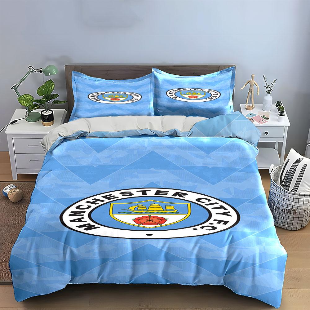 Manchester City FC Logo. Bedding Sets Duvet Cover Sets Duvet Covers Pillowcases(1*Duvet Cover 2*Pillowcases Without Duvet Insert)
