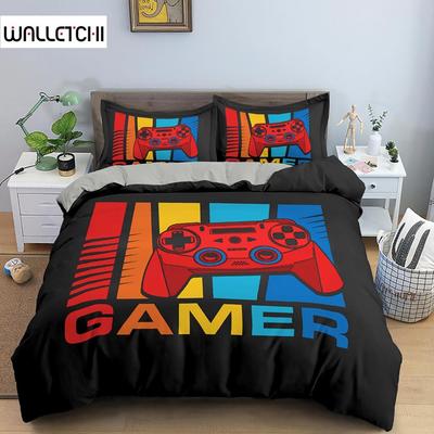 Gamer Bedding Set Luxury Retro Game Handle Duvet Cover Queen Teen Boy Girl Polyester Gamepad Print Quilt/Comforter Covers 2/3pcs