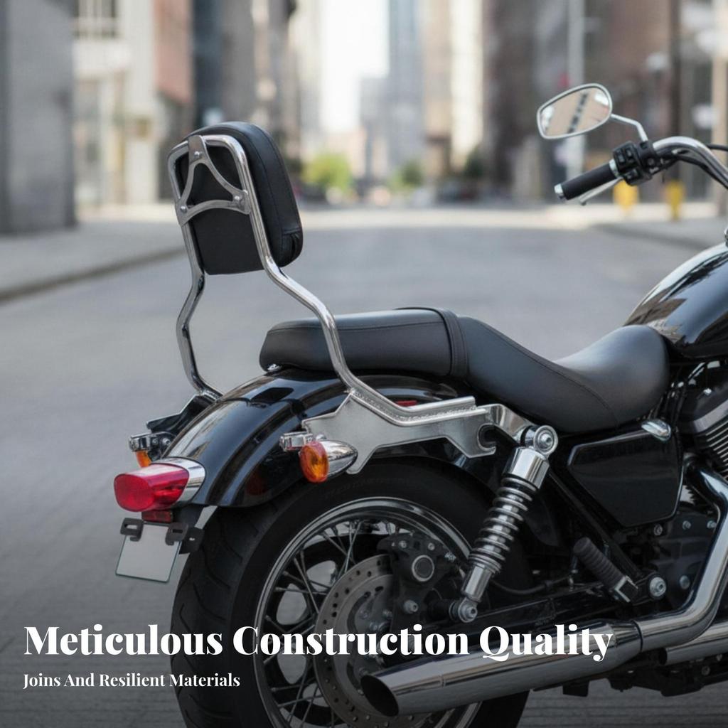 Motorcycle Backrest with Pad Sturdy Passenger Metal Frame